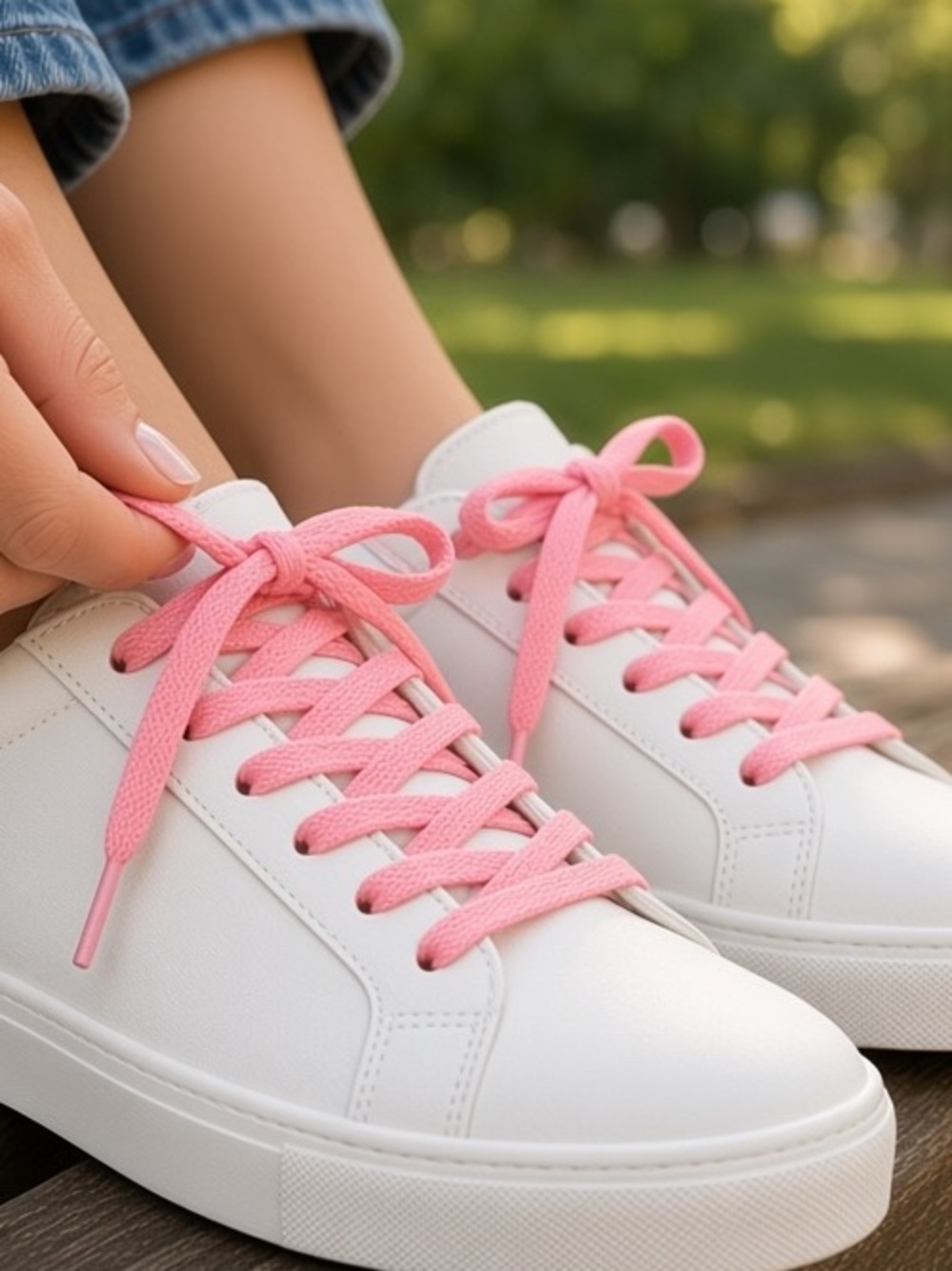 Pink Flat Sneaker Shoelaces 46 Inch Replacement Shoe Laces Medium Pink Pair